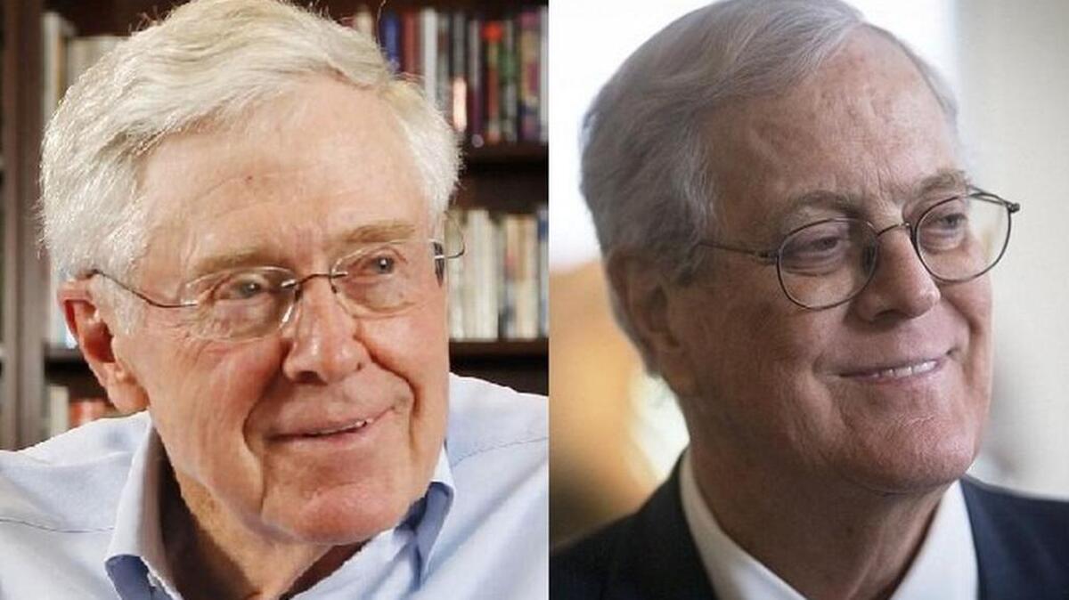 Charles Koch, left, and David Koch.