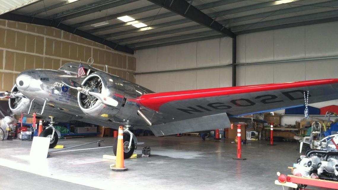 “Muriel” is a Lockheed Electra L-10E that is the exact model of the airplane flown by Kansan Amelia Earhart on her ill-fated attempt in 1937 to circumnavigate the globe.