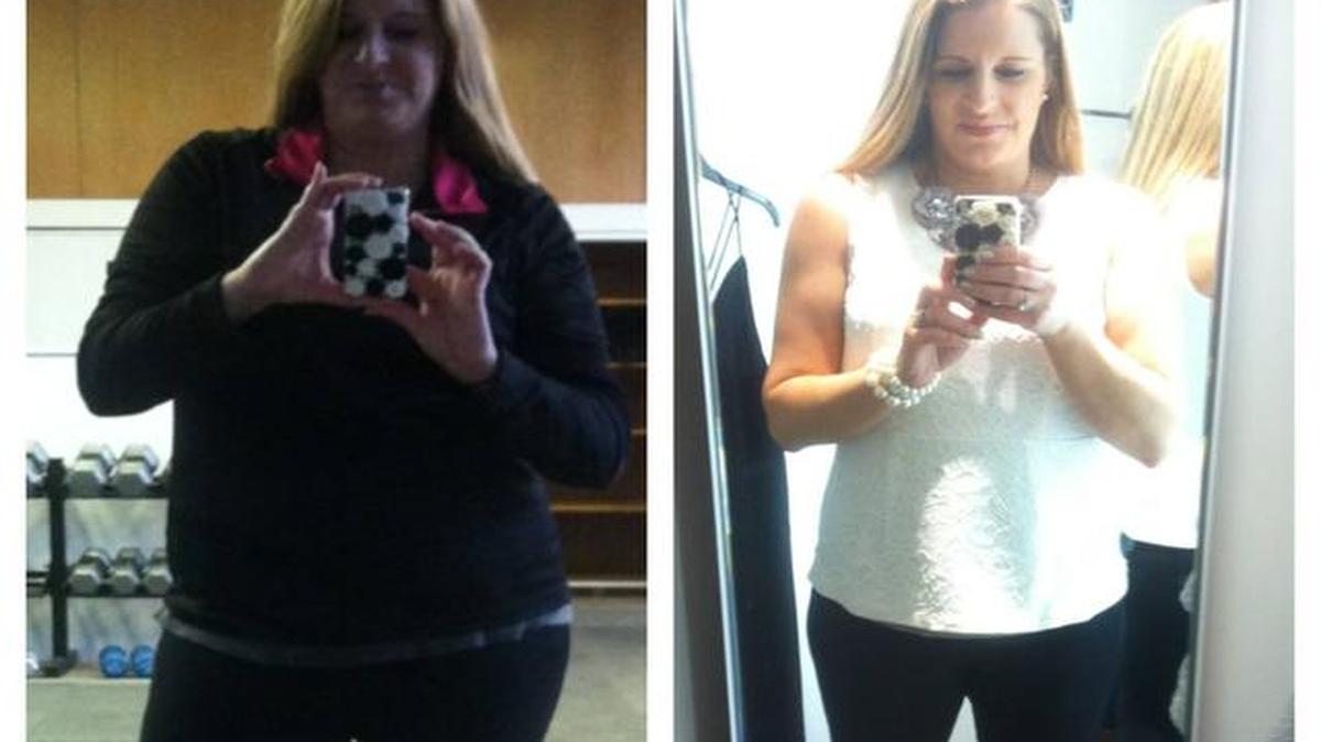 
Cristy Harder posted this before-and-after photo on her Facebook page to celebrate her commitment to a healthier lifestyle. 
