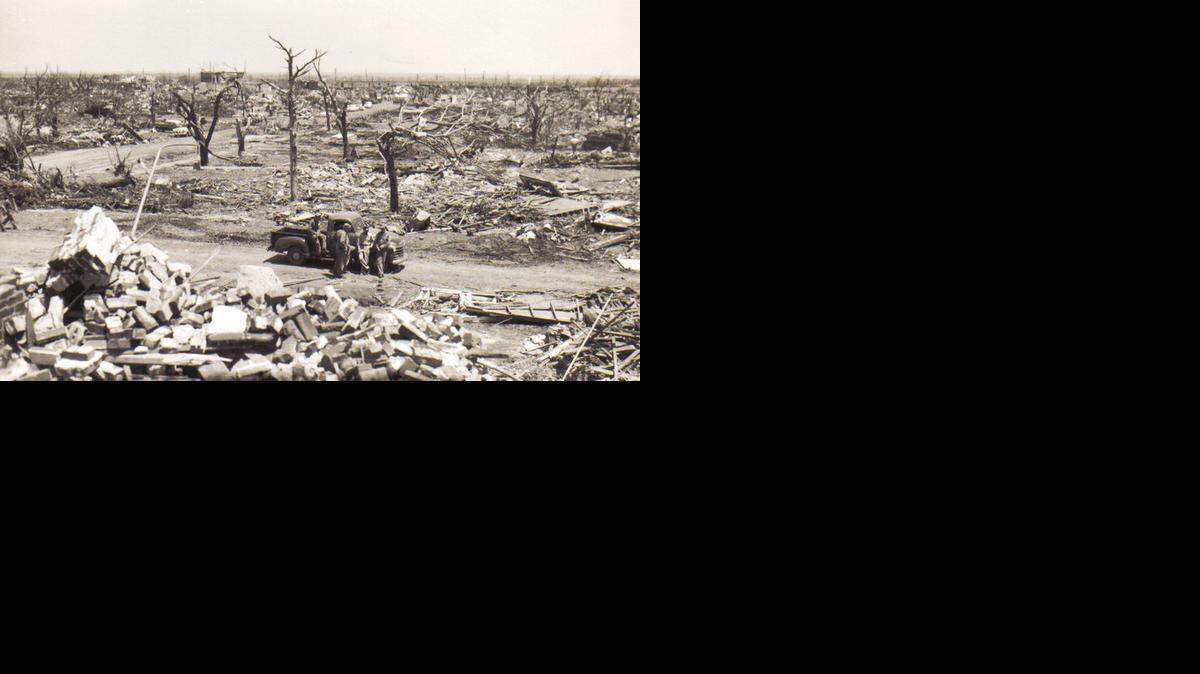 
A tornado that struck Udall in 1955 caused massive damage.

