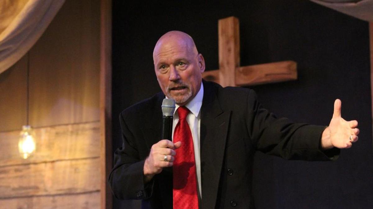 The Rev. Rusty Thomas, leader of Operation Save America, rallies anti-abortion activists Saturday evening before a week of protests in Wichita, dubbed the “Summer of Justice.”