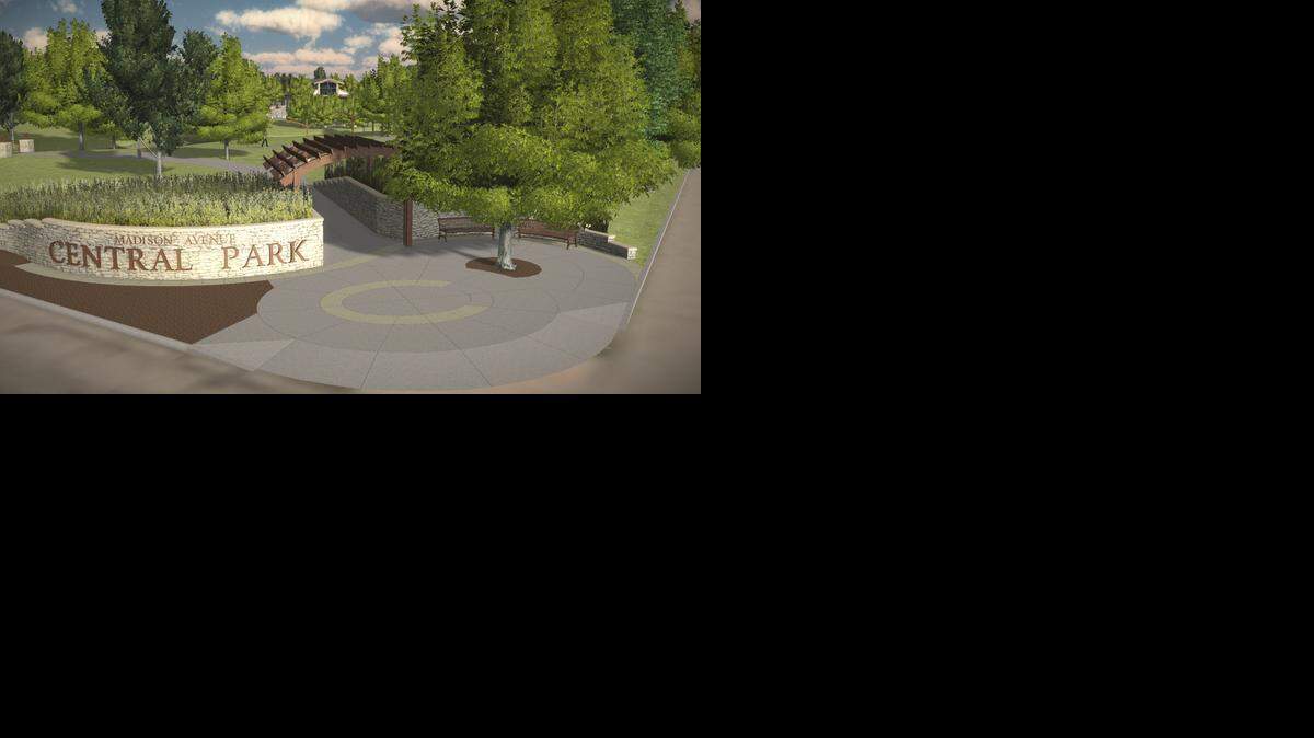 
An artist’s drawing shows the planned look of the proposed Madison Avenue Central Park in Derby.

