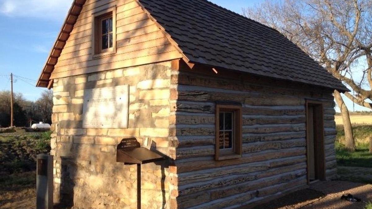The Home on the Range cabin near Smith Center was built in 1872 by Brewster Higley, who wrote the words to what would become the Kansas state song. (April 29, 2014)