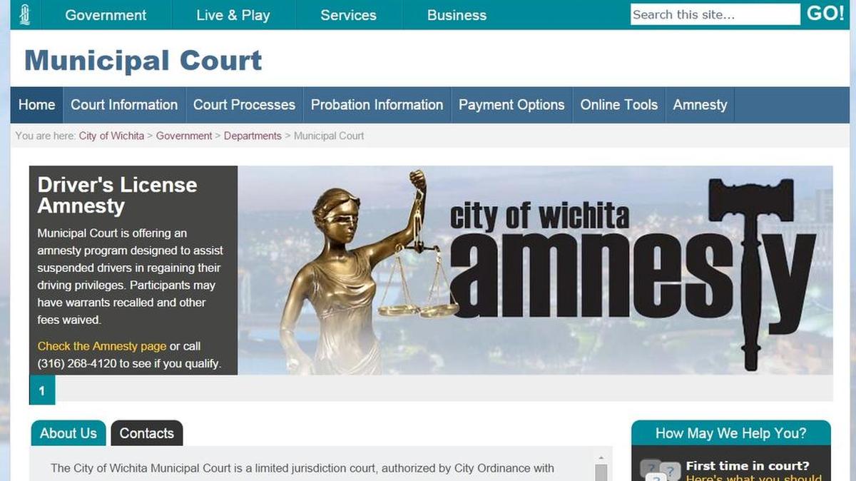 Screenshot of city of Wichita’s website