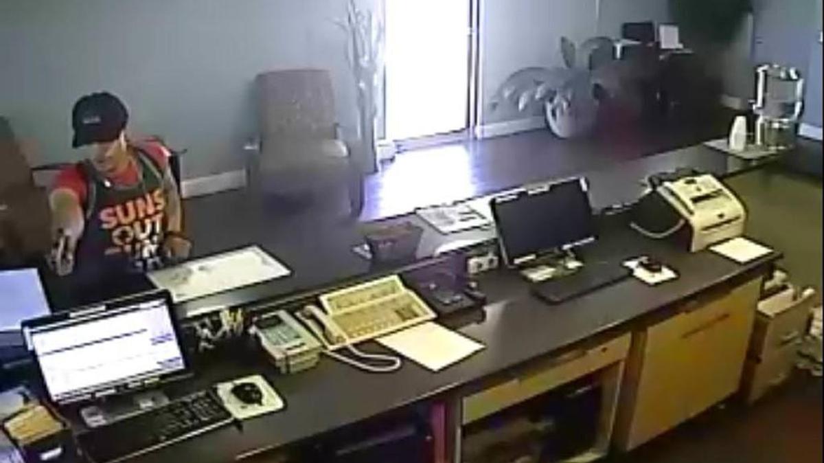 Wichita police released surveillance photos from two Memorial Day weekend hotel robberies that are thought to be connected. The suspect is still at large. (May 31, 2017)