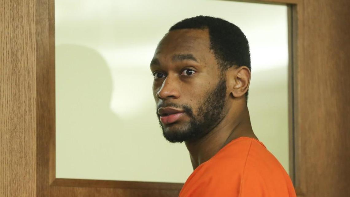 Former Dallas Cowboys running back Joseph Randle leaves a Sedgwick County courtroom his request for a bond reduction is denied.