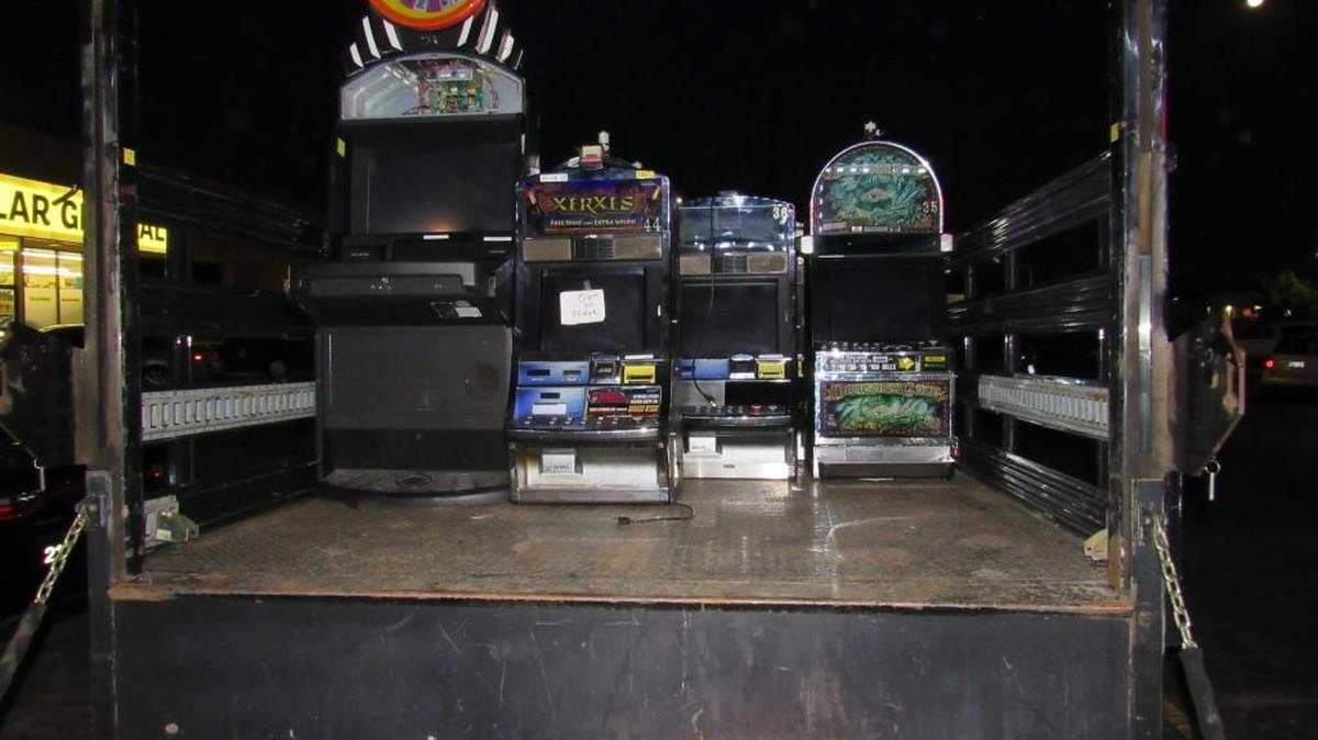 Wichita police seized about 80 gaming machines, including these, in two raids Tuesday at a south Wichita shopping center.