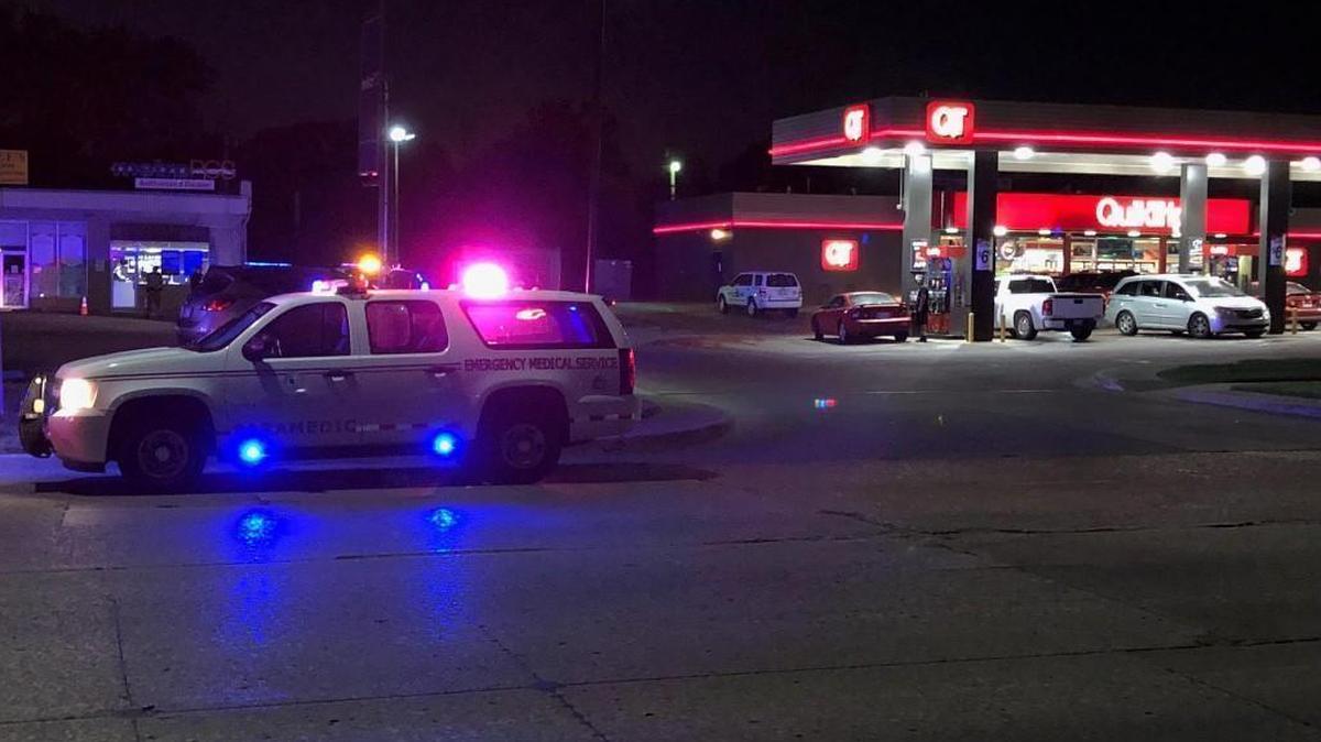 The scene near QuikTrip in the 2800 block of South Hydraulic on Sunday evening.