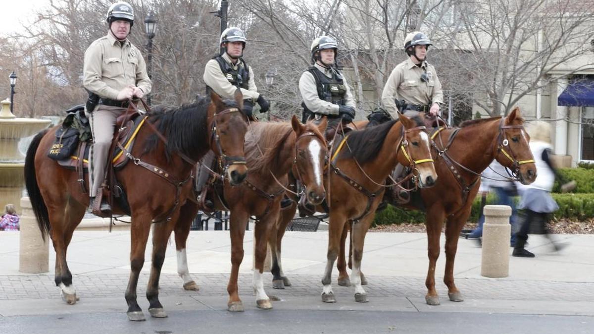 File photo - Wichita police mounted patrol in 2014.