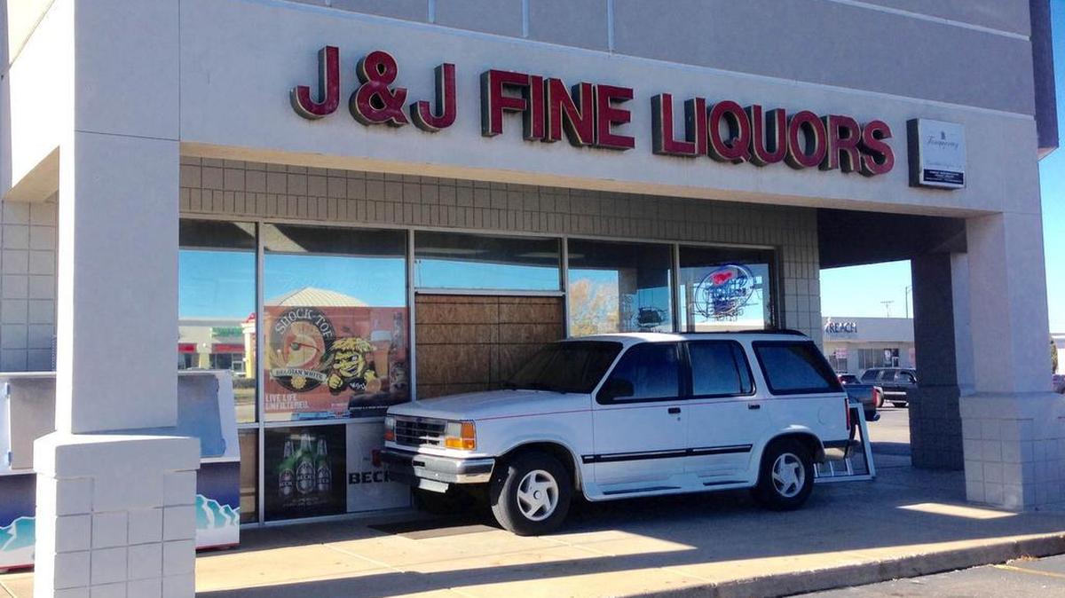 A robber used a different way of breaking in to J & J Fine Liquors, 2121 N. Tyler Road, on Sunday night, Wichita police say. (Nov. 23, 2015)