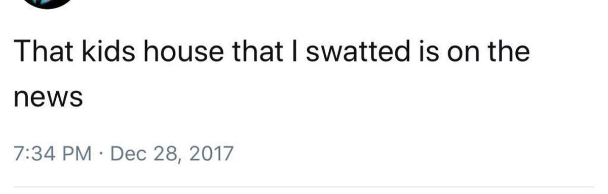The Twitter account for a man who the online gaming community has said made the police swatting call has been suspended.