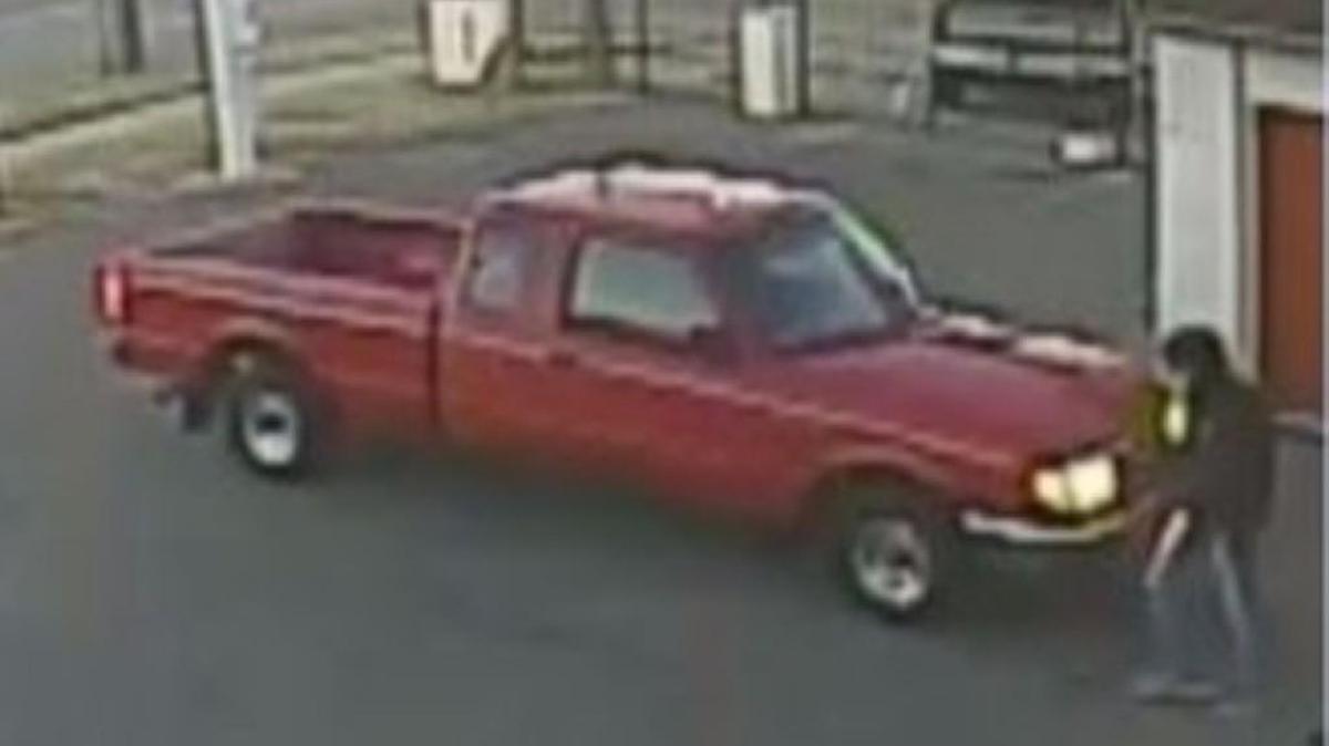 Video at Public Storage show this red truck before the theft of paintings was discovered.