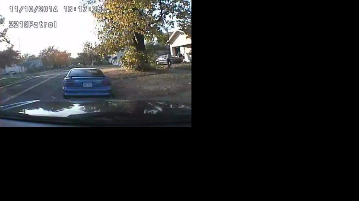 
A screenshot of Monday’s dashcam showing a Hutchinson police officer shooting a suspect who was allegedly carrying a knife.
