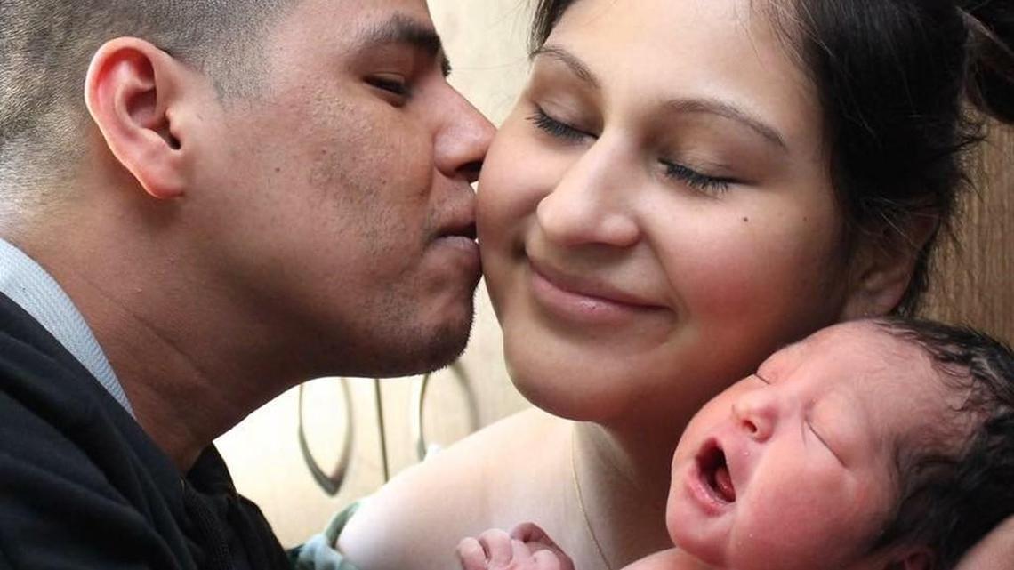 Wichita newborn Sophia Gonzales, with her mother and father in November 2016. Her mother, 27-year-old Laura Abarca, was found shot to death in her Wichita apartment on Nov. 17, 2016.
