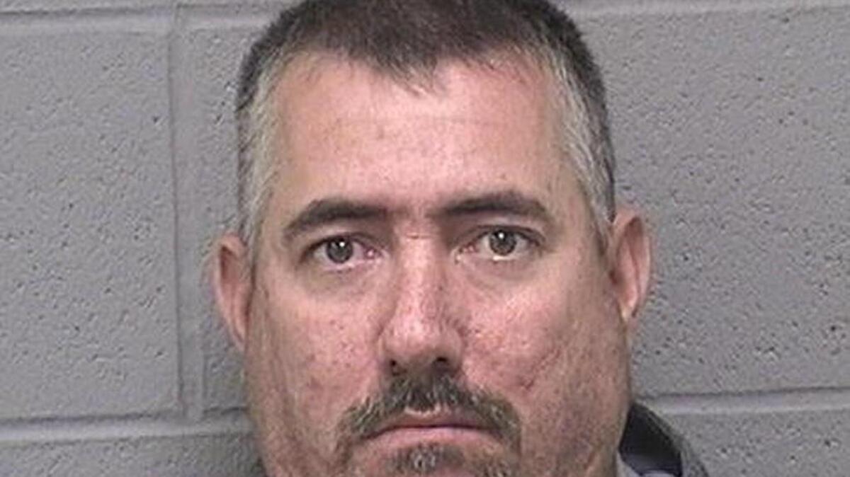 Todd Kidwell, 39, was jailed Thursday in Crawford County after allegedly failing to stop at an intersection, the sheriff there said.