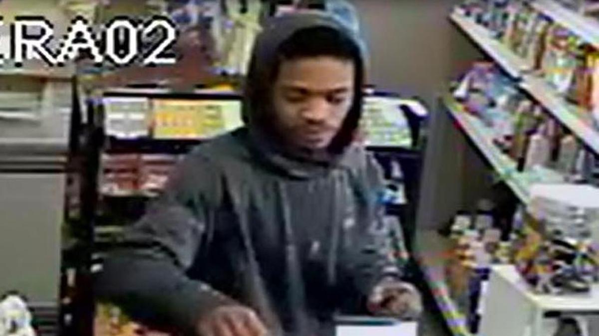 Wichita police are looking for this man who is a suspect in an armed robbery at H-Food Mart and Tobacco located in the 100 block of West 21st Street. The store was robbed Monday morning. If you recognize the suspect in the pictures call Crime Stoppers at 316 267-2111.