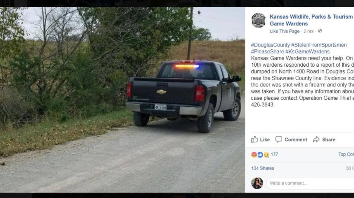 A decapitated deer was found dumped along a Douglas County back road and now Kansas Wildlife, Parks & Tourism is asking the public for tips.
