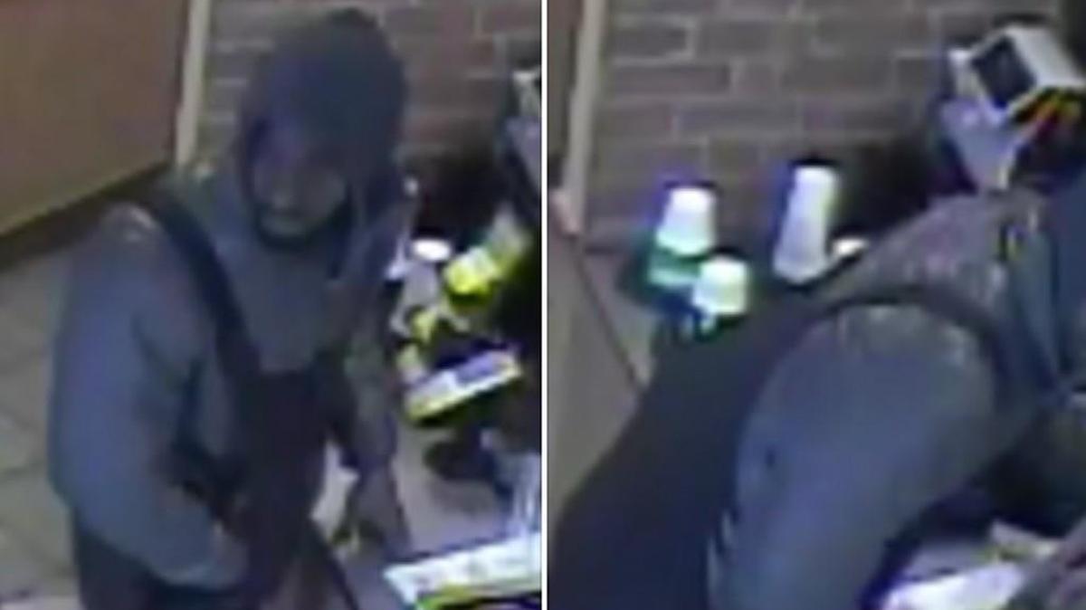 Crime Stoppers on Wednesday released these pictures of the suspect in a robbery of a Subway restaurant at 410 N. Hillside. The crime occurred at around 10 a.m. Wednesday morning.
