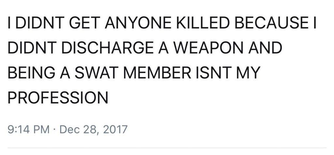 The Twitter account for a man who the online gaming community has said made the police swatting call has been suspended.