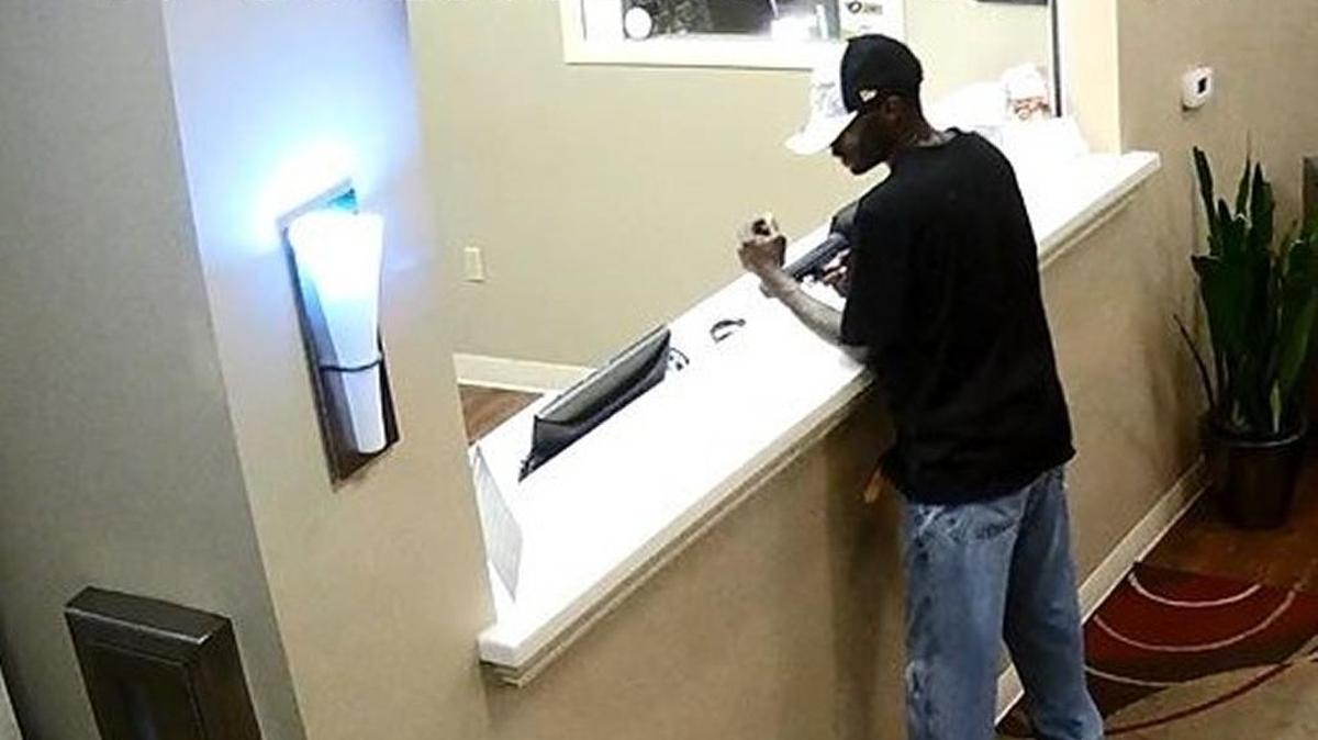 Wichita police seek the public’s help in tracking down a man who robbed the Hotel at WaterWalk on July 31.