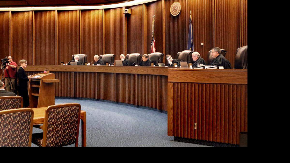 
The Kansas Supreme Court hears arguments in a case earlier this year. In a written opinion, the state’s high court said last week that an appeals court ruling was wrong to uphold lifetime post-release supervision for a man who pleaded guilty to a 2009 sexual assault on a 13-year-old committed when he himself was 17. (March 24, 2015)

