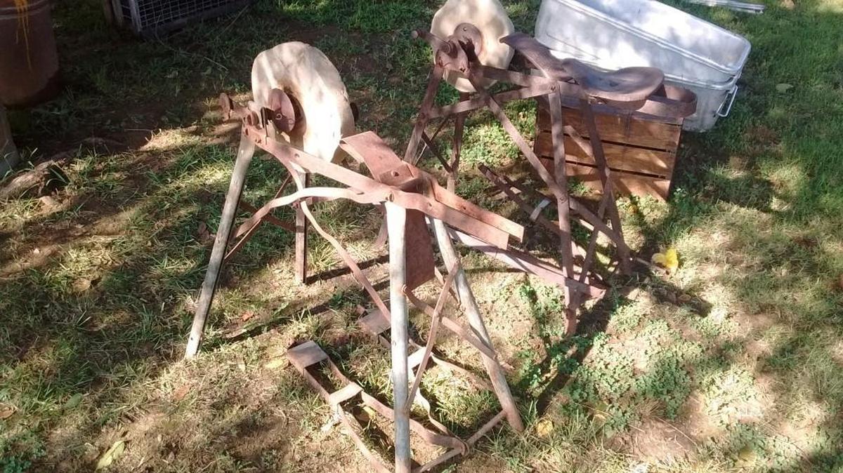 
Grinding stones are part of the sale at John Wade’s place, south of Independence
