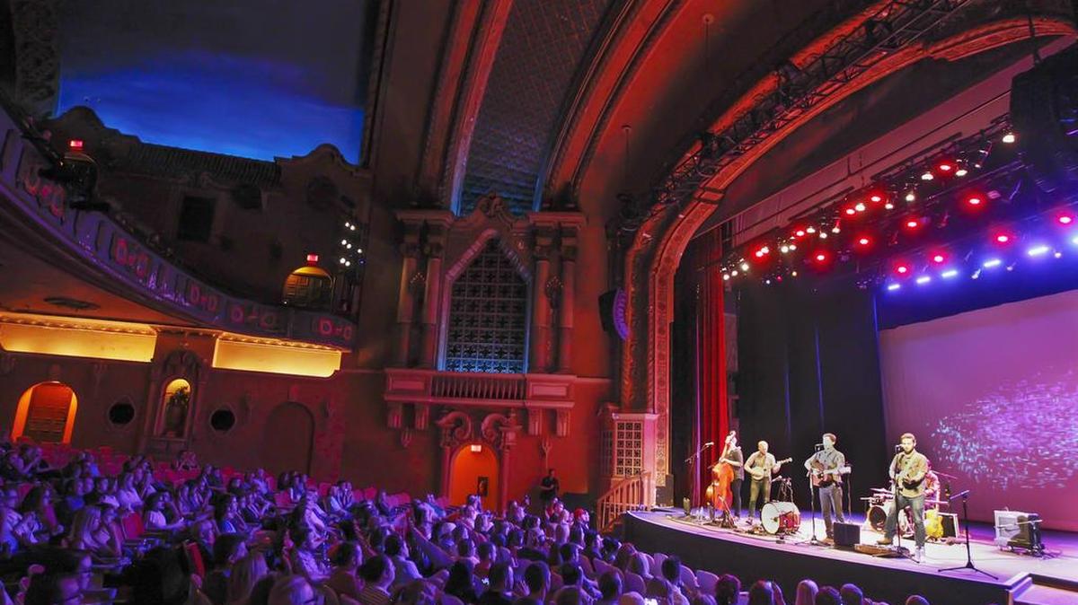 Jared Kolesar of Jared and The Mill entertains the crowd at the Orpheum in 2014 as part of the Emerging Artists Series.