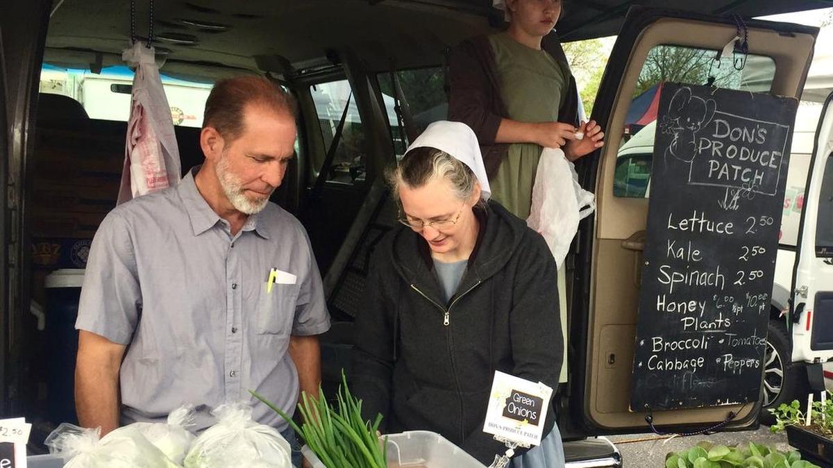 Don, Donna and Julie Miller, from Don’s Produce Patch, offer homemade honey, produce and more at the Kansas Grown Farmer’s Market, every Saturday at 21st and Ridge. (April 15, 2017)
