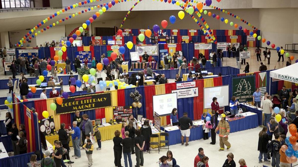 The Choices Fair at Century II Exhibition Hall features information on different programs offered at Wichita public schools.