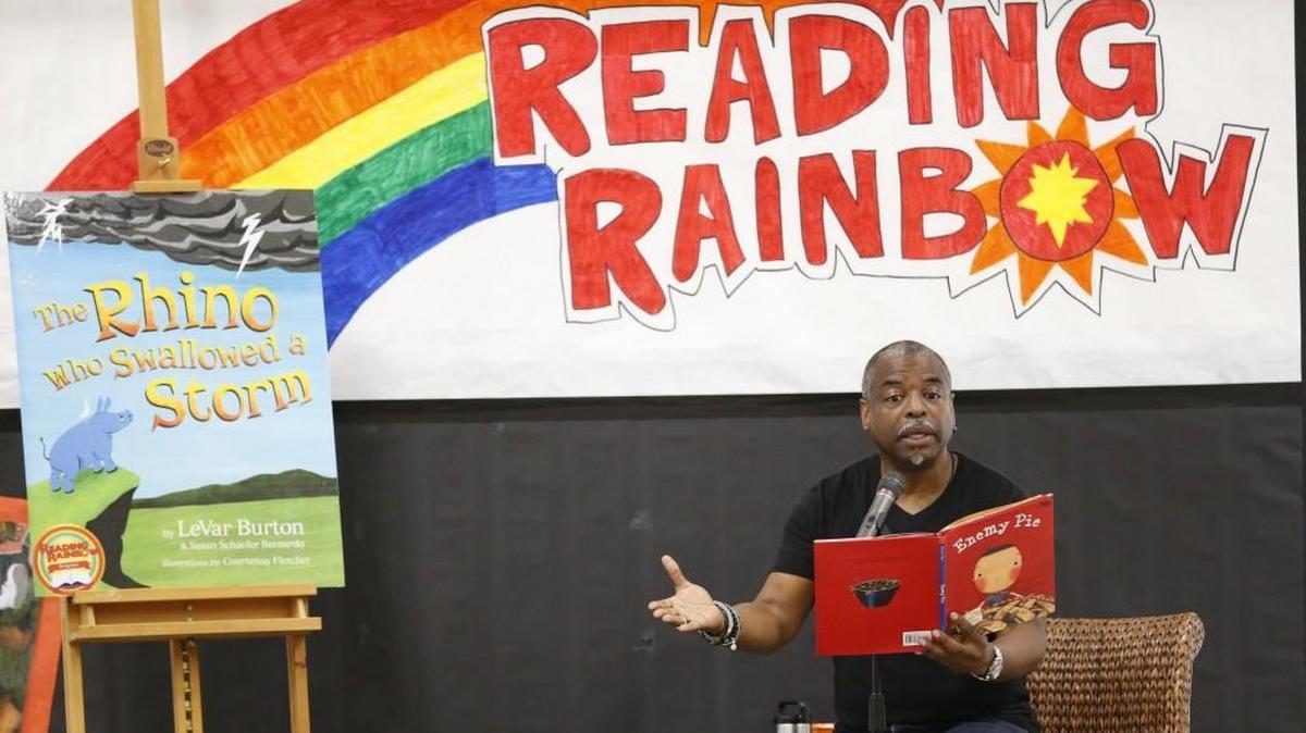 LeVar Burton, of “Reading Rainbow” and “Star Trek: The Next Generation” fame, visited Earhart Elementary School on Monday morning and read several books to students, including “Enemy Pie,” along with his own book “The Rhino Who Swallowed a Storm.” (Sept. 12, 2016)