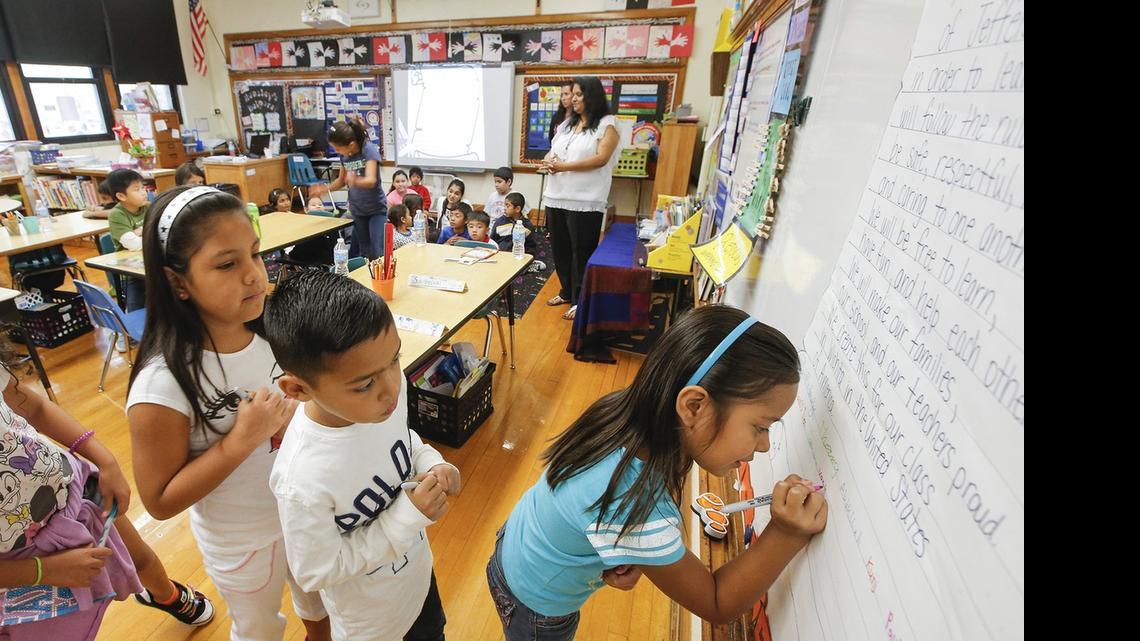 
Students at Jefferson Elementary work on a project. The 2015-16 school budget calls for the Wichita district’s mill levy to go up 3.3 mills.
