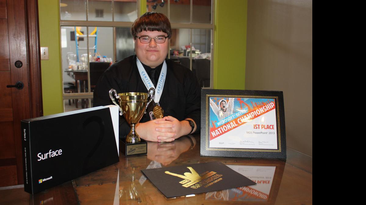 
Andrew Parker, a senior at Eisenhower High School in Goddard, was named U.S. national champion for Microsoft PowerPoint 2013.
