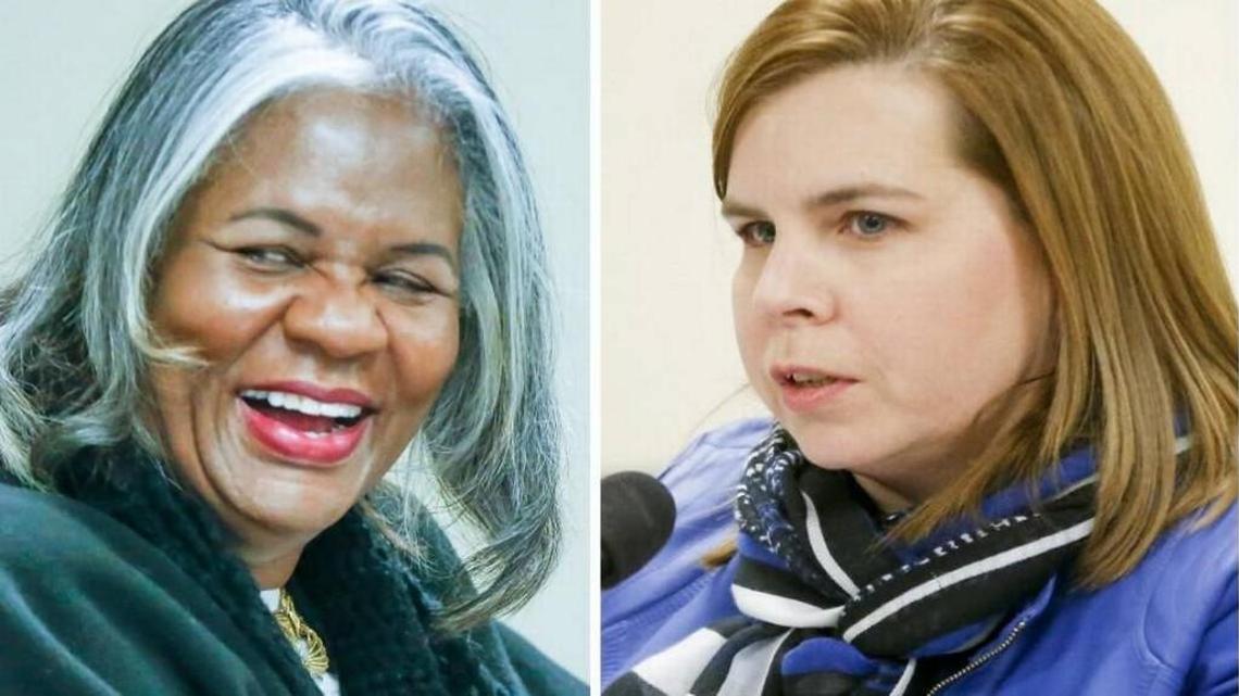 Wichita school board members Betty Arnold, left, and Joy Eakins