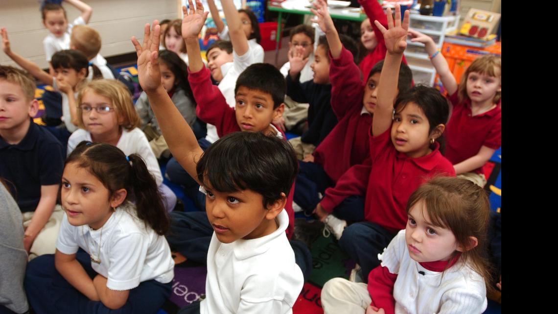 
Students at Horace-Mann Foreign Language Magnet School participate in a class conducted in Spanish. The Wichita district is budgeting less money for many programs, including bilingual ones. 
