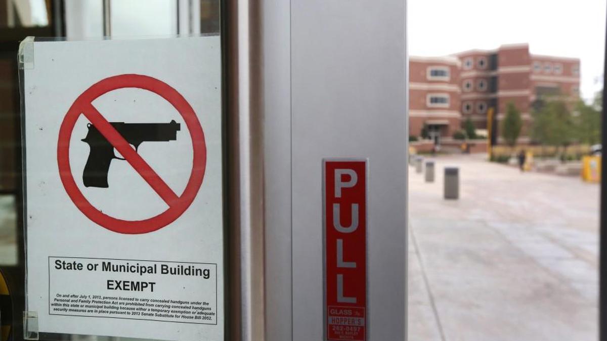 Newman University, a private Catholic college in Wichita, does not allow firearms on campus.