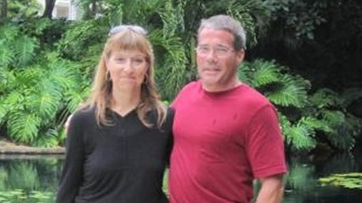 Melanie Huffman, Goddard High School art teacher, with her husband, Brian