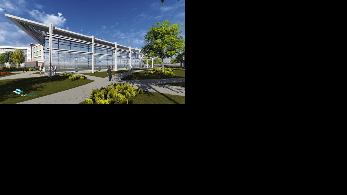 
The Innovation Center at the WSU Innovation University is shown in an architect’s image.
