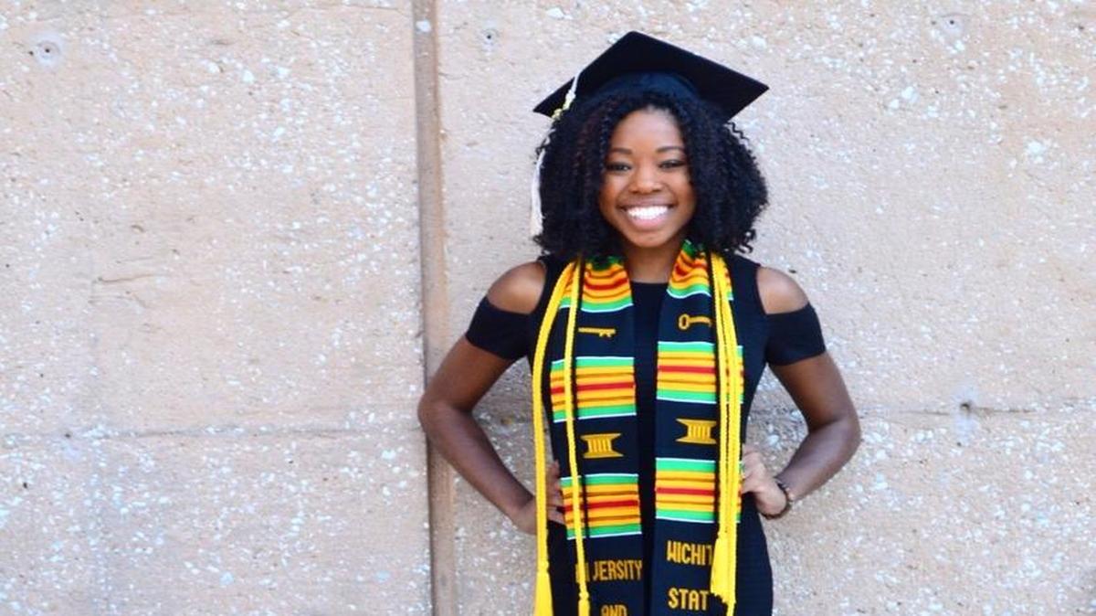 Kiah Duggins will graduate this weekend from Wichita State’s Barton School of Business where she triple majored in international business, economics and Spanish.