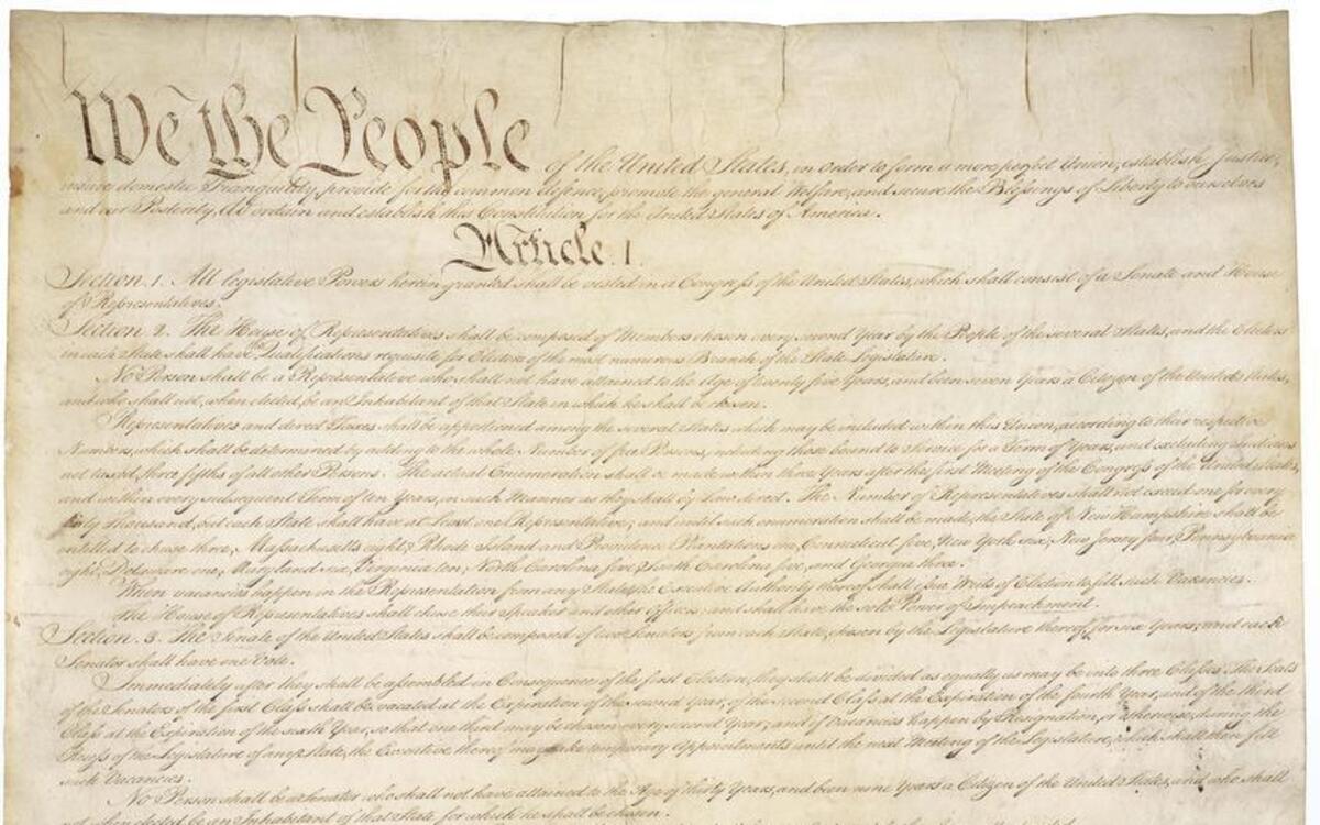 The first page of the U.S. Constitution
