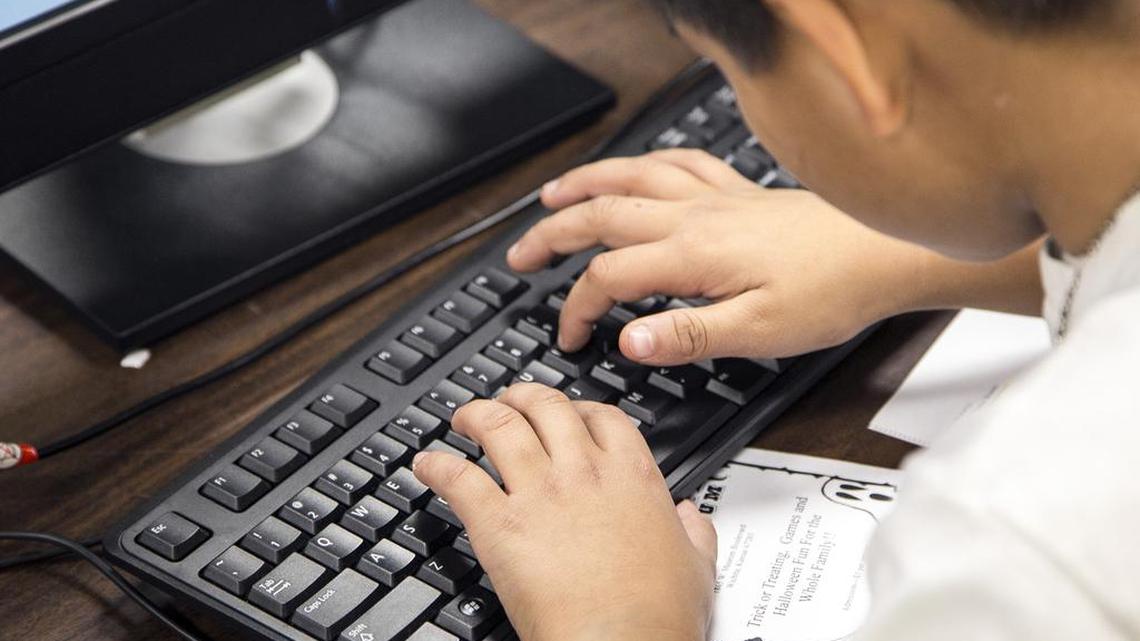 
A McLean Elementary fourth-grader takes a practice state assessment test in 2014.
