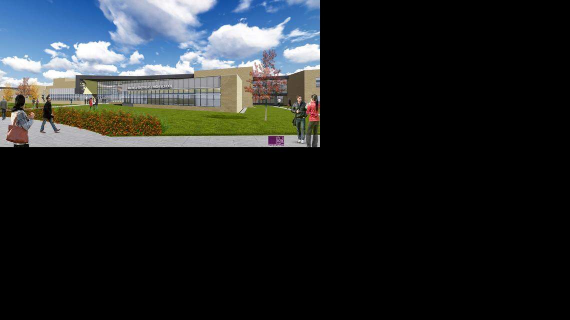 
An artist’s drawing shows the planned look for the new Southeast High School.

