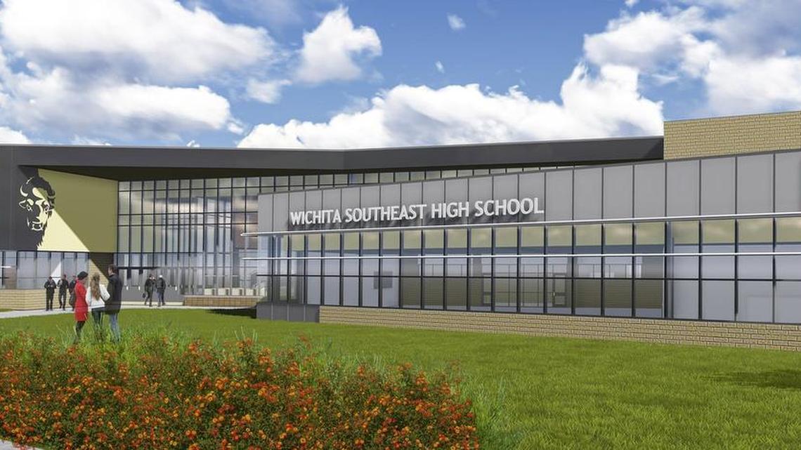 
Illustration of the new Southeast High School being built at 127th Street East and Pawnee. 
