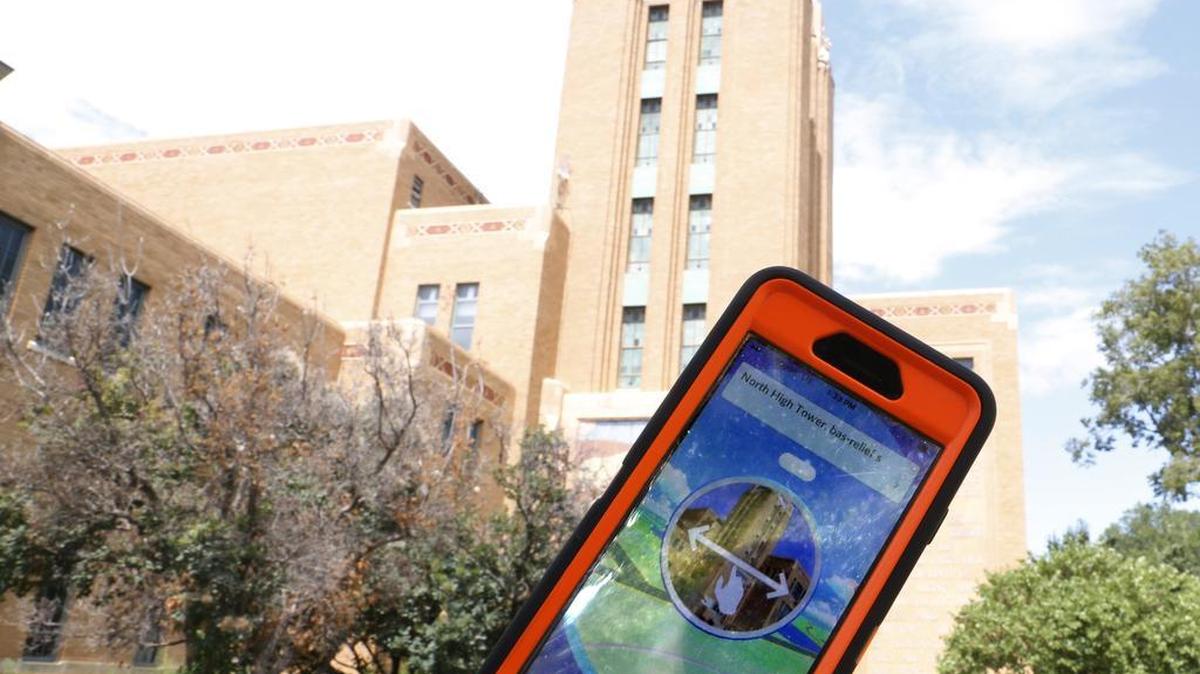 North High School’s tower, photographed Thursday, is a PokeStop on Pokemon Go. “My first thought was that you don’t want kids to be distracted during instruction time,” said Sherman Padgett, North High’s principal.