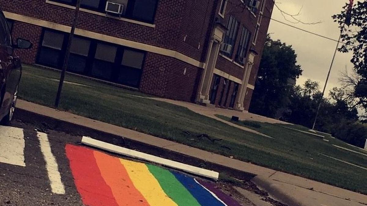 Marion County High School student Logan Waner was told to paint over his rainbow flag parking spot, before the school reversed the decision Wednesday.