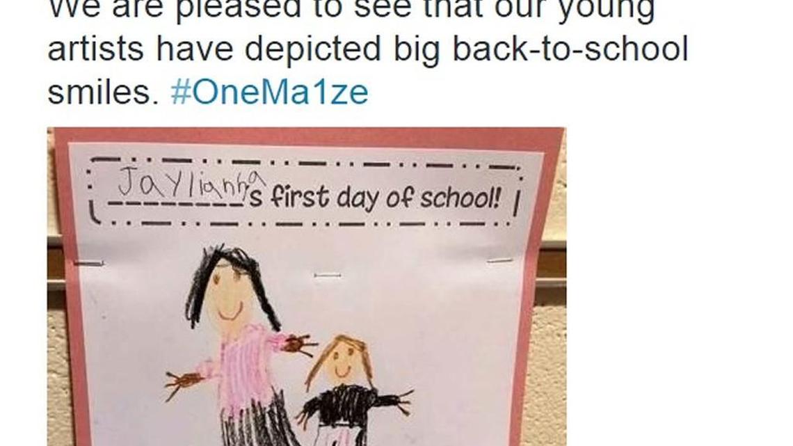 
A tweet from the Maize school district employs the new OneMa1ze hashtag.
