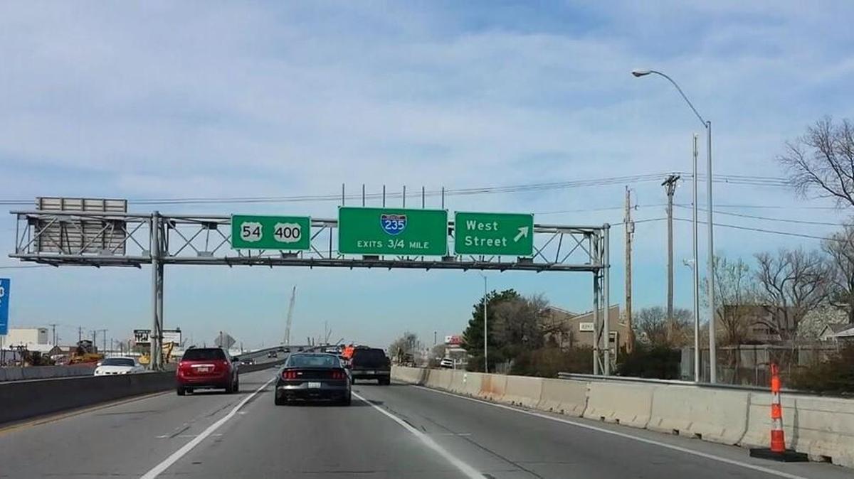 West Street exit from westbound Kellogg