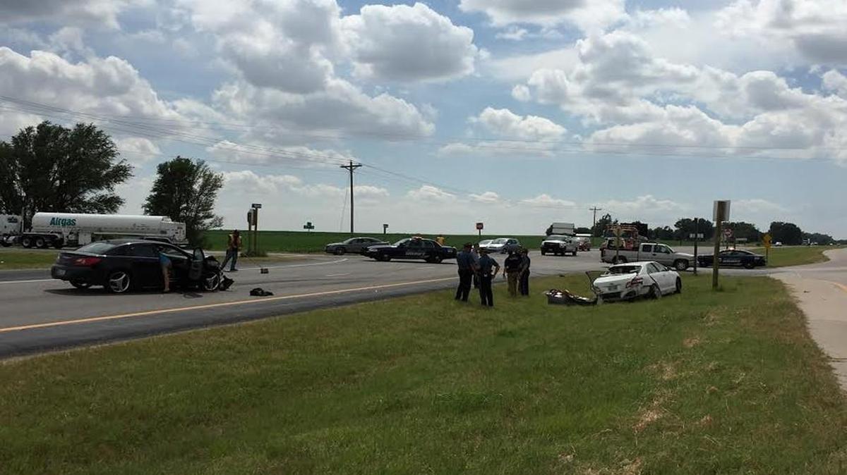 A two-vehicle accident at K-96 and 167th Street West on Monday injured three people in rural Sedgwick County.