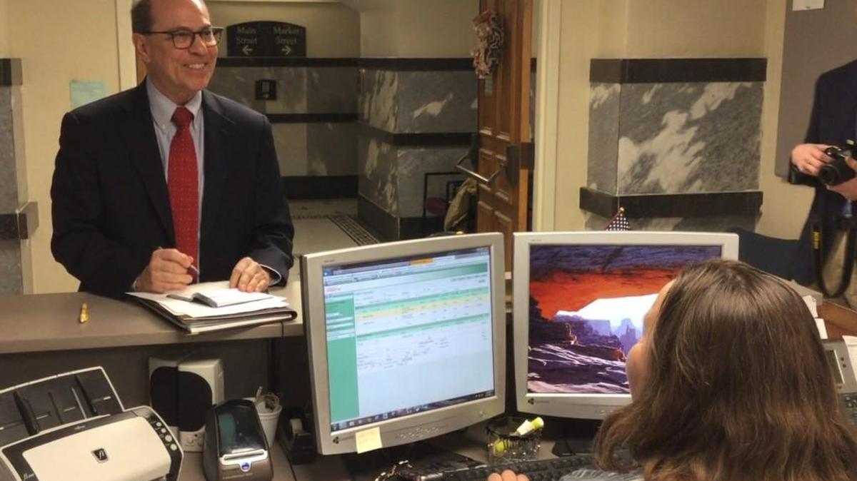 Former state Rep. Steve Brunk files his candidacy for Sedgwick County Commission.
