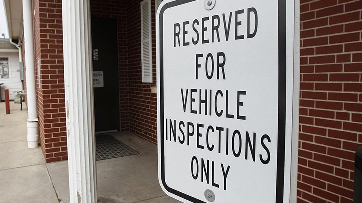 
Vehicle inspection area at the downtown Sedgwick County Tag Office on West Murdock.
