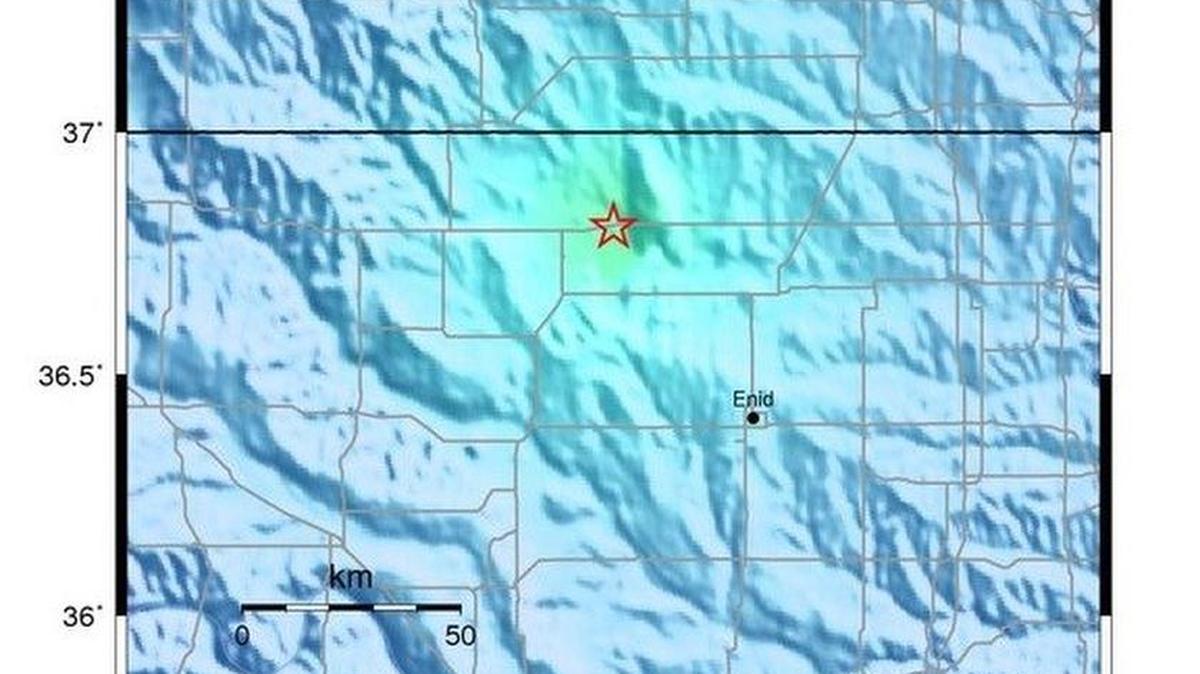 
A magnitude-3.9 earthquake near Cherokee, Okla., could be felt in the Wichita area Wednesday evening.

